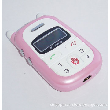 A88 Children Mobile Phone Quad Band Ultra-Low Radiation Tracing Kids Phone Pink Color
